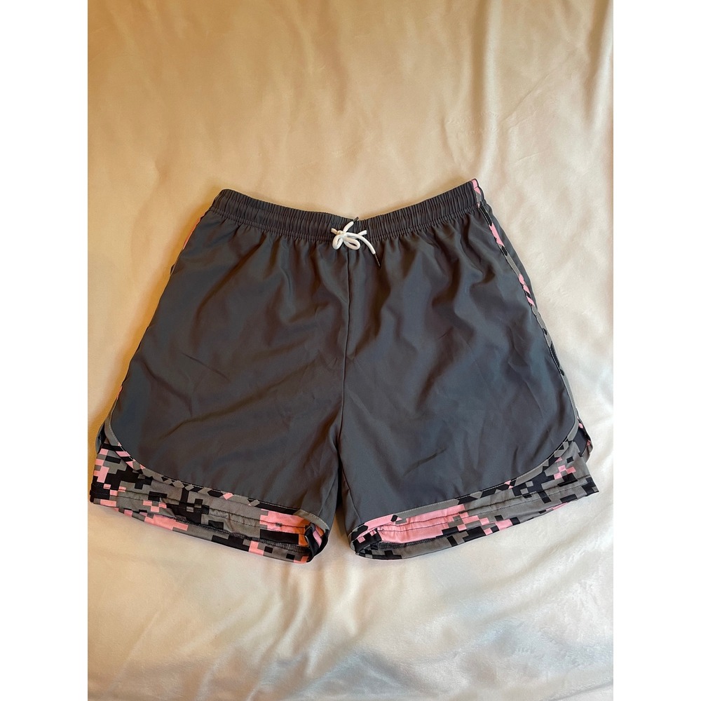 Lot 3 Womens 2-in-1 Running Shorts XL Compression Liner Phone Pocket Pink Camo - Picture 7 of 15